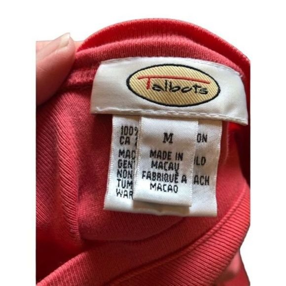 Vintage Talbots V-neck Front & Back 3/4 Sleeve Shirt Size M - Picture 5 of 6